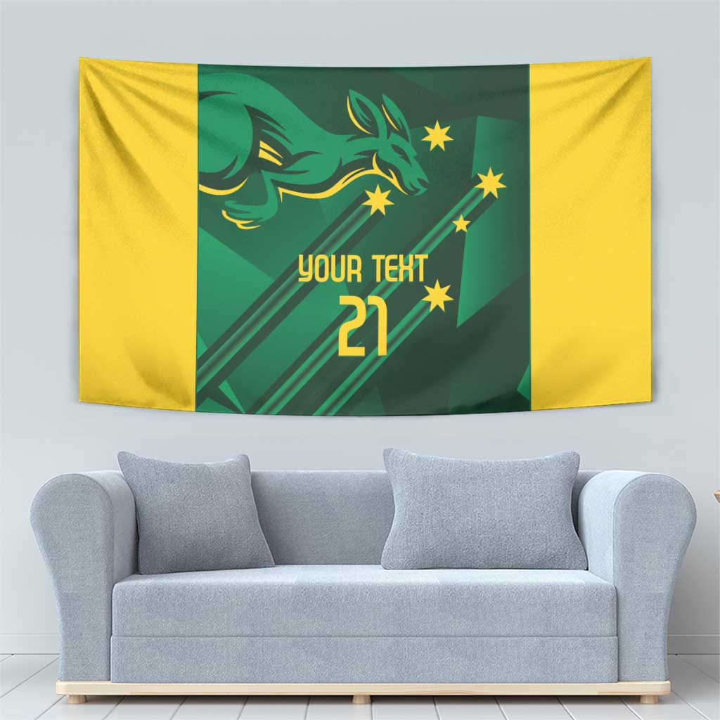 Australia Kangaroo Custom Tapestry Aussie National Color Sporty Pattern