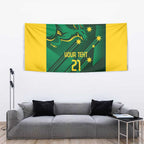 Australia Kangaroo Custom Tapestry Aussie National Color Sporty Pattern