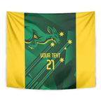 Australia Kangaroo Custom Tapestry Aussie National Color Sporty Pattern