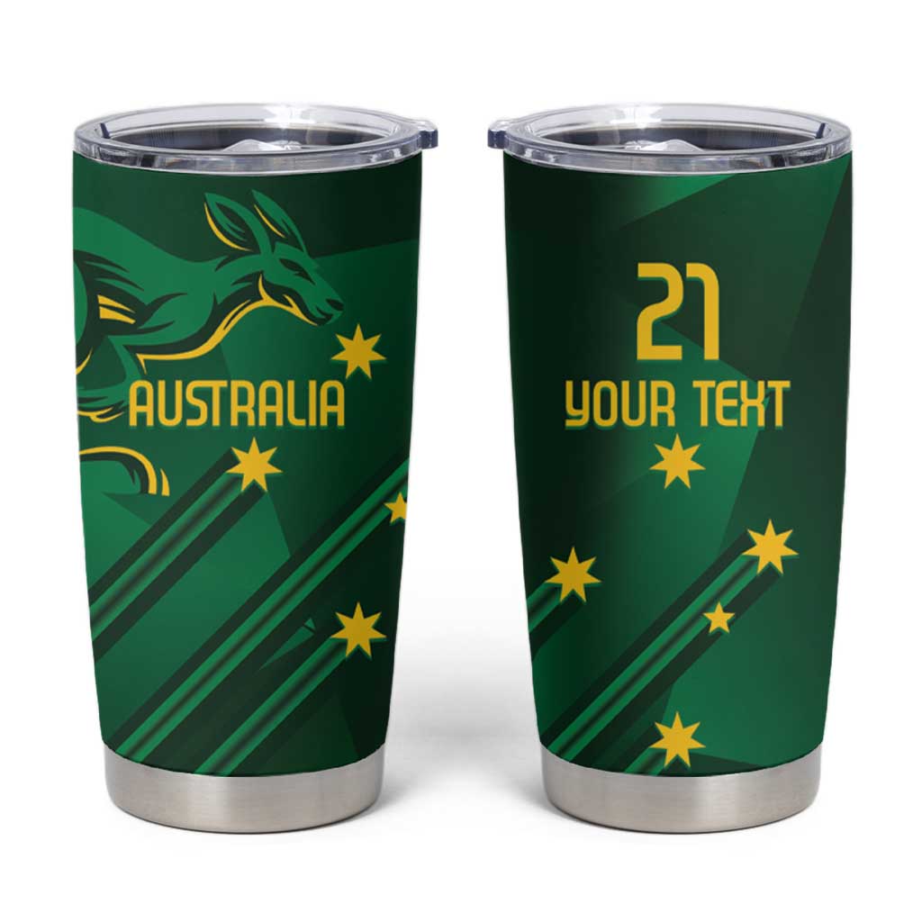Australia Kangaroo Custom Tumbler Cup Aussie National Color Sporty Pattern