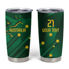 Australia Kangaroo Custom Tumbler Cup Aussie National Color Sporty Pattern