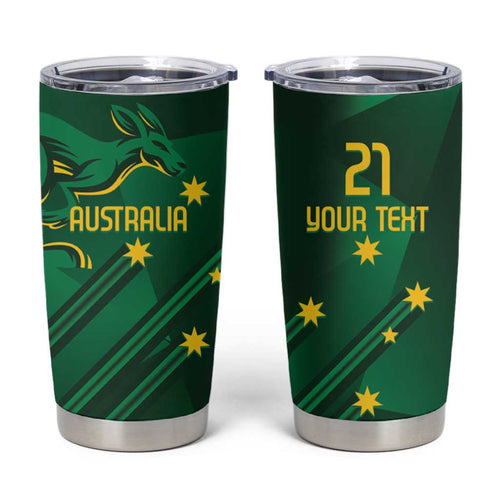 Australia Kangaroo Custom Tumbler Cup Aussie National Color Sporty Pattern