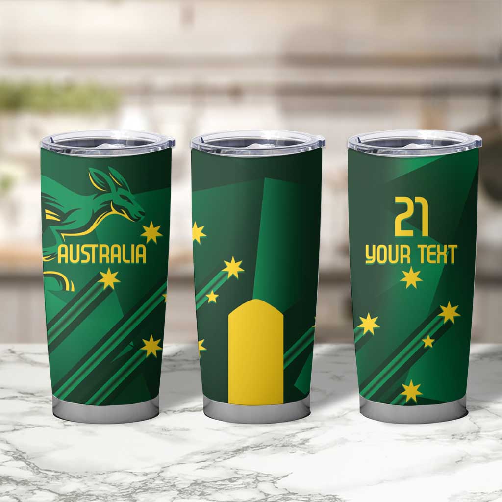 Australia Kangaroo Custom Tumbler Cup Aussie National Color Sporty Pattern