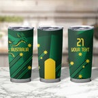 Australia Kangaroo Custom Tumbler Cup Aussie National Color Sporty Pattern