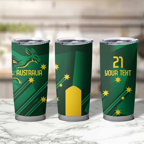 Australia Kangaroo Custom Tumbler Cup Aussie National Color Sporty Pattern