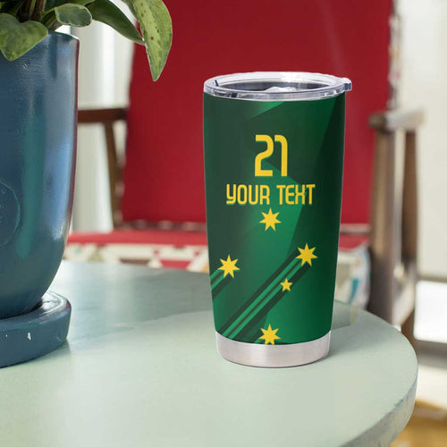 Australia Kangaroo Custom Tumbler Cup Aussie National Color Sporty Pattern