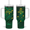 Australia Kangaroo Custom Tumbler With Handle Aussie National Color Sporty Pattern
