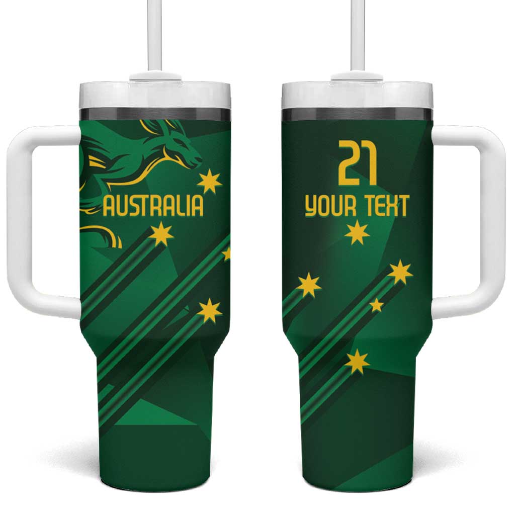Australia Kangaroo Custom Tumbler With Handle Aussie National Color Sporty Pattern