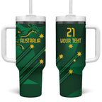 Australia Kangaroo Custom Tumbler With Handle Aussie National Color Sporty Pattern