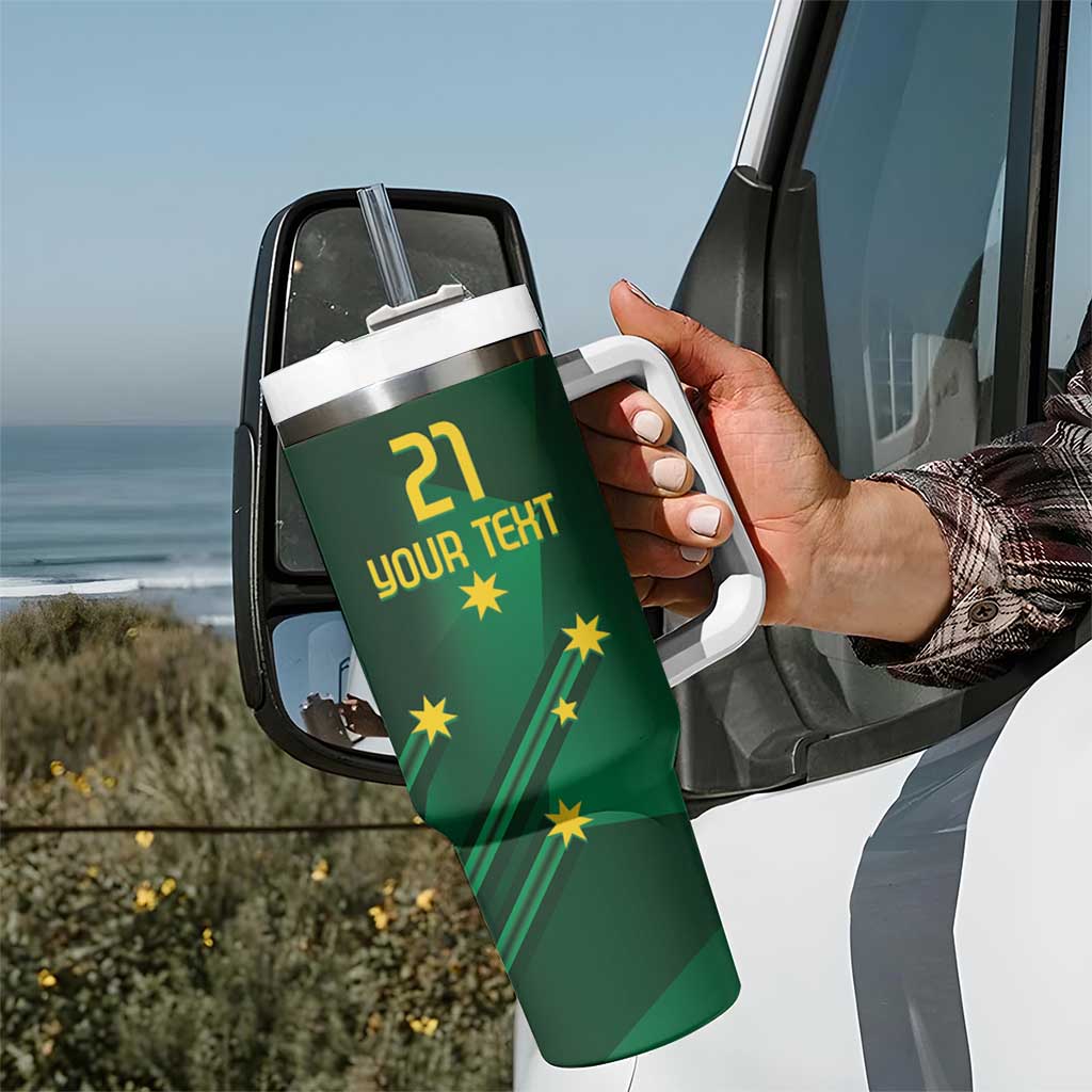 Australia Kangaroo Custom Tumbler With Handle Aussie National Color Sporty Pattern