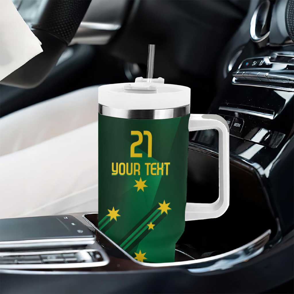 Australia Kangaroo Custom Tumbler With Handle Aussie National Color Sporty Pattern
