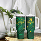 Australia Kangaroo Custom Tumbler With Handle Aussie National Color Sporty Pattern