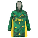 Australia Kangaroo Custom Wearable Blanket Hoodie Aussie National Color Sporty Pattern