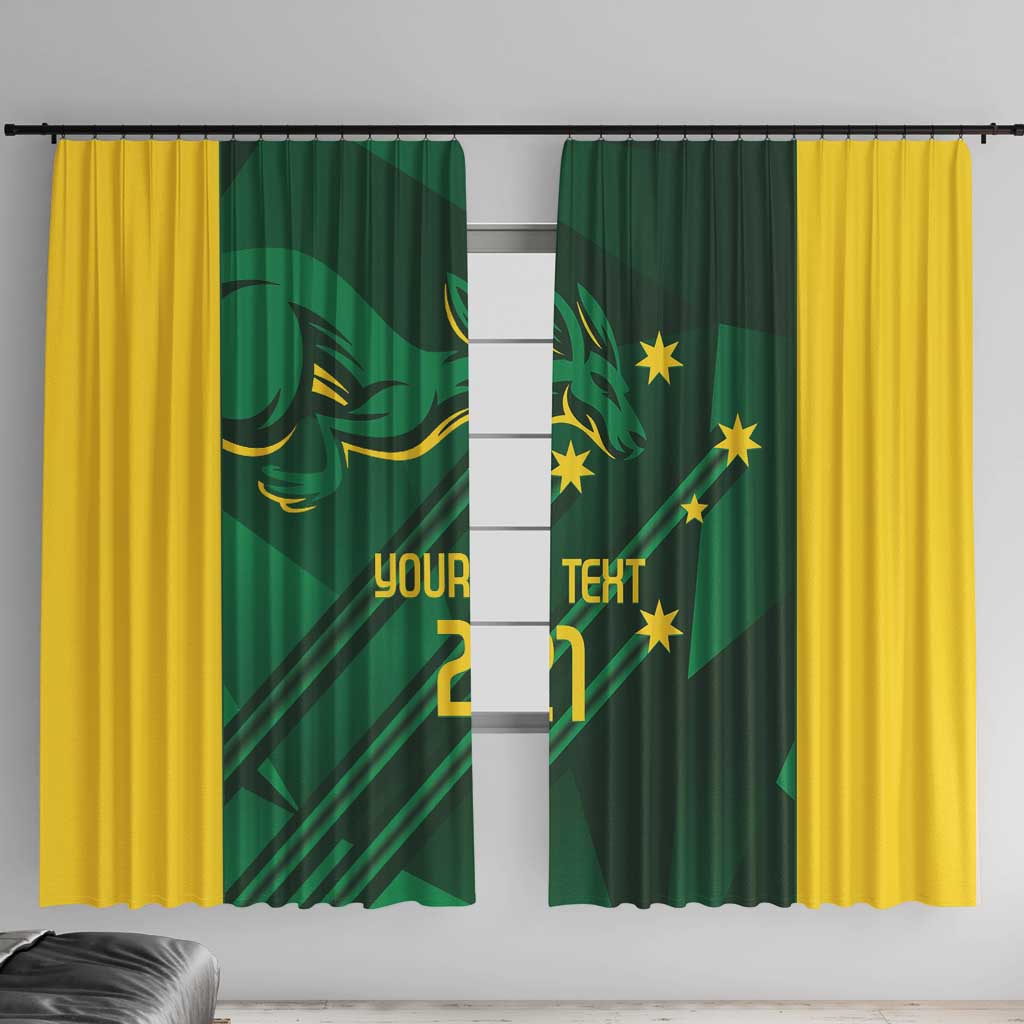Australia Kangaroo Custom Window Curtain Aussie National Color Sporty Pattern