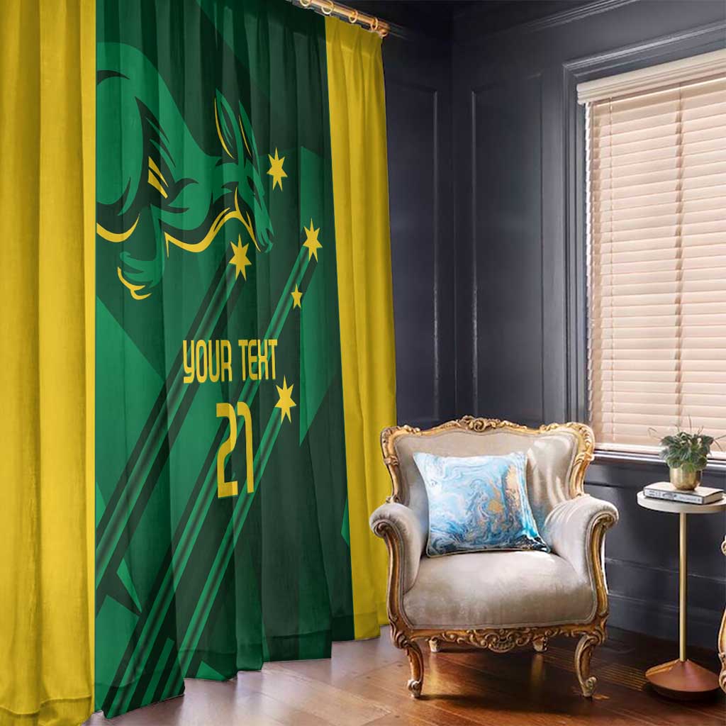 Australia Kangaroo Custom Window Curtain Aussie National Color Sporty Pattern