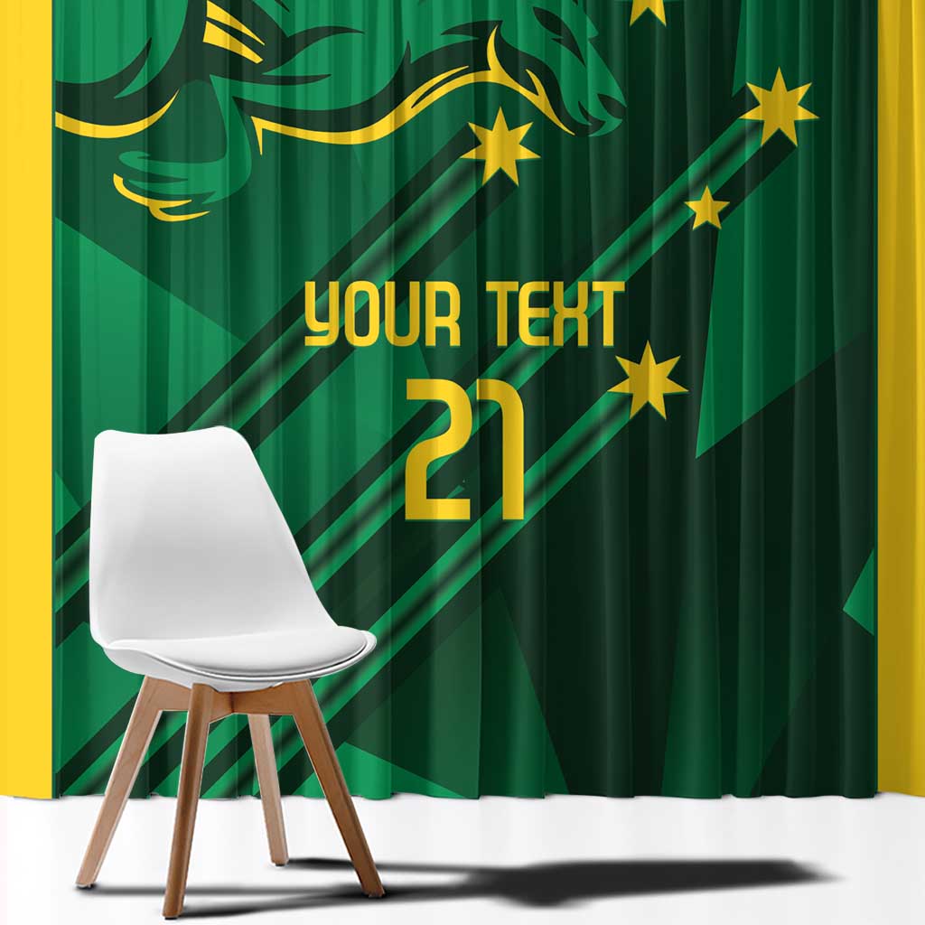 Australia Kangaroo Custom Window Curtain Aussie National Color Sporty Pattern