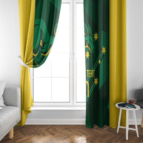 Australia Kangaroo Custom Window Curtain Aussie National Color Sporty Pattern