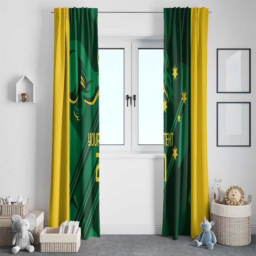 Australia Kangaroo Custom Window Curtain Aussie National Color Sporty Pattern