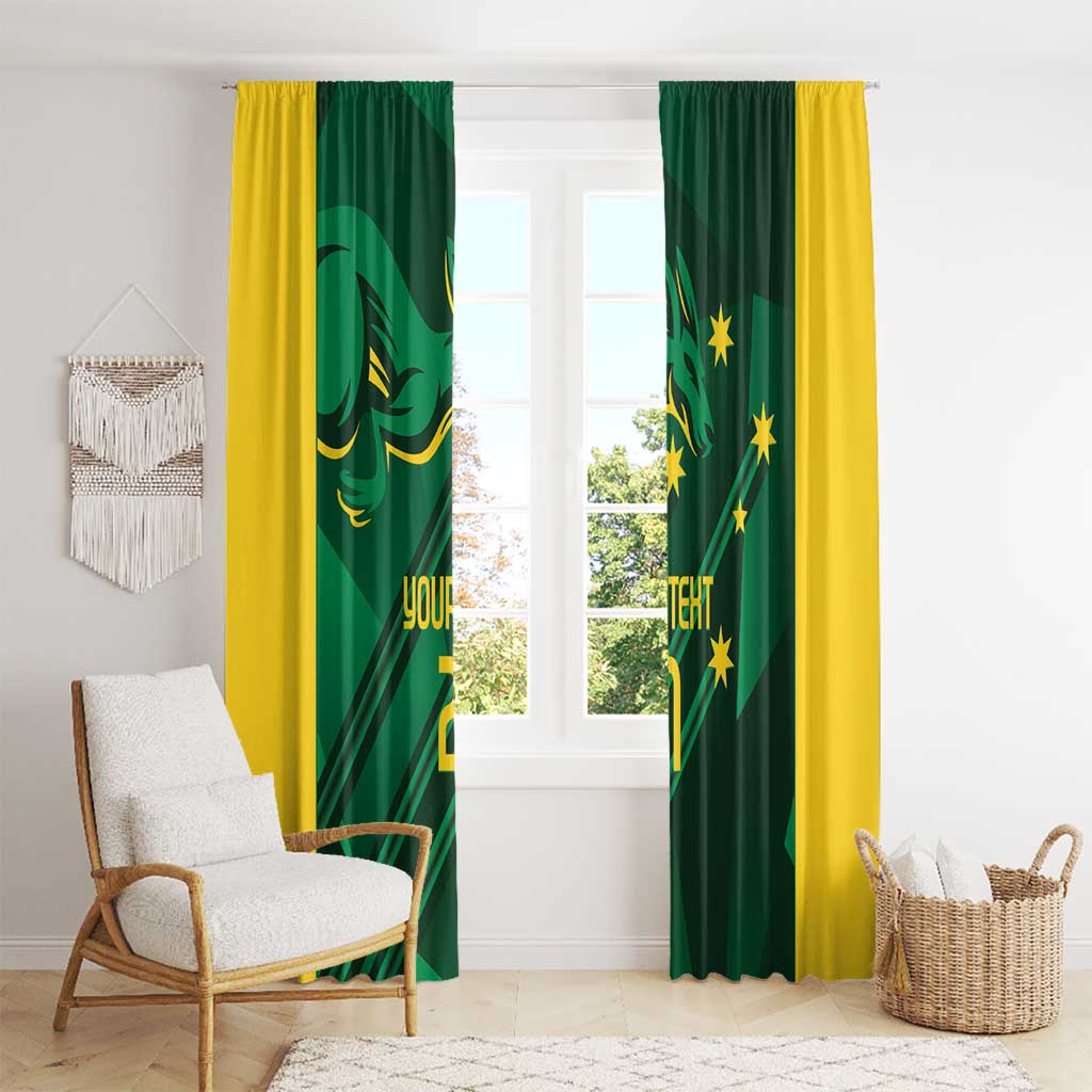 Australia Kangaroo Custom Window Curtain Aussie National Color Sporty Pattern