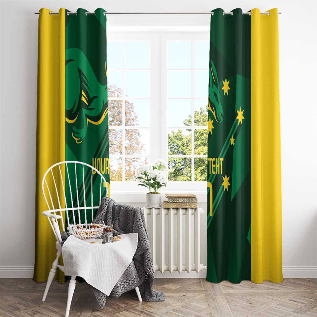 Australia Kangaroo Custom Window Curtain Aussie National Color Sporty Pattern