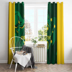 Australia Kangaroo Custom Window Curtain Aussie National Color Sporty Pattern