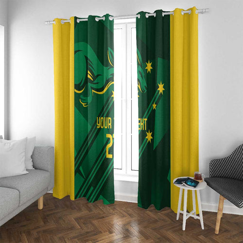 Australia Kangaroo Custom Window Curtain Aussie National Color Sporty Pattern