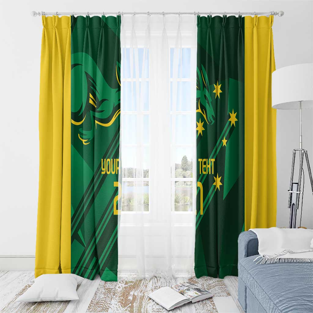 Australia Kangaroo Custom Window Curtain Aussie National Color Sporty Pattern