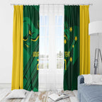 Australia Kangaroo Custom Window Curtain Aussie National Color Sporty Pattern
