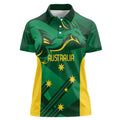 Australia Kangaroo Custom Women Polo Shirt Aussie National Color Sporty Pattern
