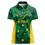Australia Kangaroo Custom Women Polo Shirt Aussie National Color Sporty Pattern
