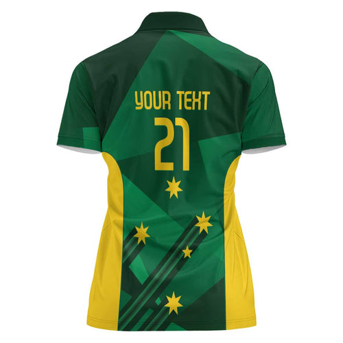 Australia Kangaroo Custom Women Polo Shirt Aussie National Color Sporty Pattern