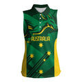 Australia Kangaroo Custom Women Sleeveless Polo Shirt Aussie National Color Sporty Pattern