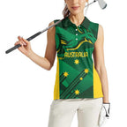 Australia Kangaroo Custom Women Sleeveless Polo Shirt Aussie National Color Sporty Pattern