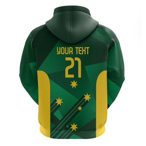 Australia Kangaroo Custom Zip Hoodie Aussie National Color Sporty Pattern