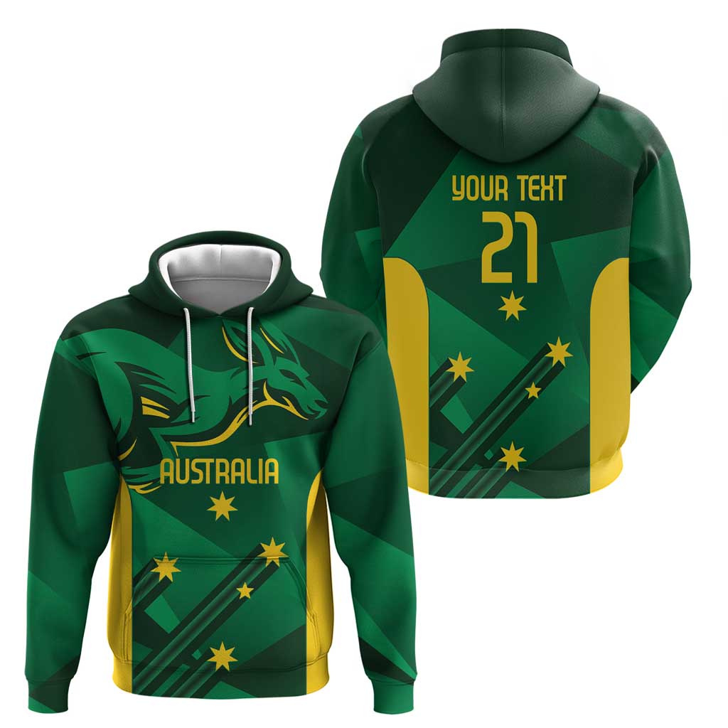 Australia Kangaroo Custom Zip Hoodie Aussie National Color Sporty Pattern
