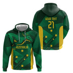 Australia Kangaroo Custom Zip Hoodie Aussie National Color Sporty Pattern