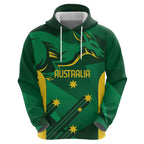 Australia Kangaroo Custom Zip Hoodie Aussie National Color Sporty Pattern