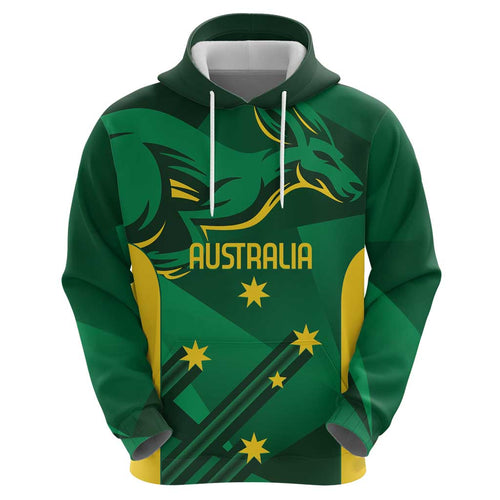 Australia Kangaroo Custom Zip Hoodie Aussie National Color Sporty Pattern