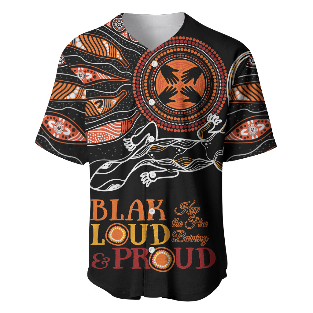 Australia NAIDOC 2024 Baseball Jersey Blak Loud and Proud Aboriginal Lizard Art