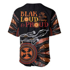 Australia NAIDOC 2024 Baseball Jersey Blak Loud and Proud Aboriginal Lizard Art