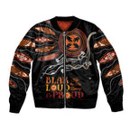 Australia NAIDOC 2024 Bomber Jacket Blak Loud and Proud Aboriginal Lizard Art