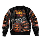 Australia NAIDOC 2024 Bomber Jacket Blak Loud and Proud Aboriginal Lizard Art