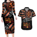 Australia NAIDOC 2024 Couples Matching Long Sleeve Bodycon Dress and Hawaiian Shirt Blak Loud and Proud Aboriginal Lizard Art