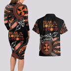 Australia NAIDOC 2024 Couples Matching Long Sleeve Bodycon Dress and Hawaiian Shirt Blak Loud and Proud Aboriginal Lizard Art