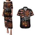 Australia NAIDOC 2024 Couples Matching Puletasi and Hawaiian Shirt Blak Loud and Proud Aboriginal Lizard Art