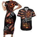 Australia NAIDOC 2024 Couples Matching Short Sleeve Bodycon Dress and Hawaiian Shirt Blak Loud and Proud Aboriginal Lizard Art