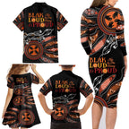 Australia NAIDOC 2024 Family Matching Long Sleeve Bodycon Dress and Hawaiian Shirt Blak Loud and Proud Aboriginal Lizard Art