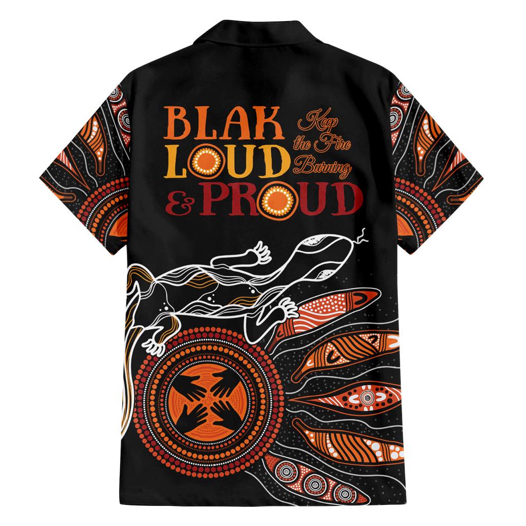 Australia NAIDOC 2024 Family Matching Long Sleeve Bodycon Dress and Hawaiian Shirt Blak Loud and Proud Aboriginal Lizard Art