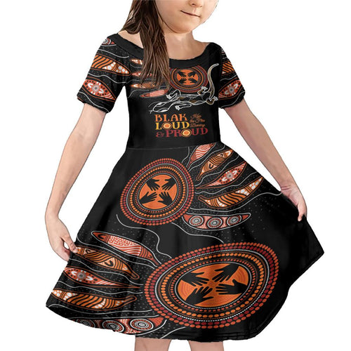 Australia NAIDOC 2024 Family Matching Mermaid Dress and Hawaiian Shirt Blak Loud and Proud Aboriginal Lizard Art