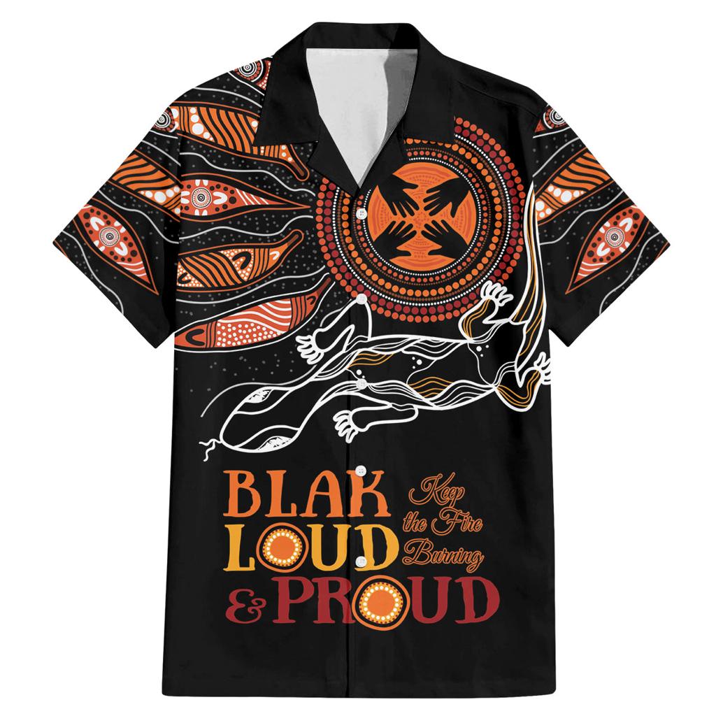 Australia NAIDOC 2024 Family Matching Mermaid Dress and Hawaiian Shirt Blak Loud and Proud Aboriginal Lizard Art
